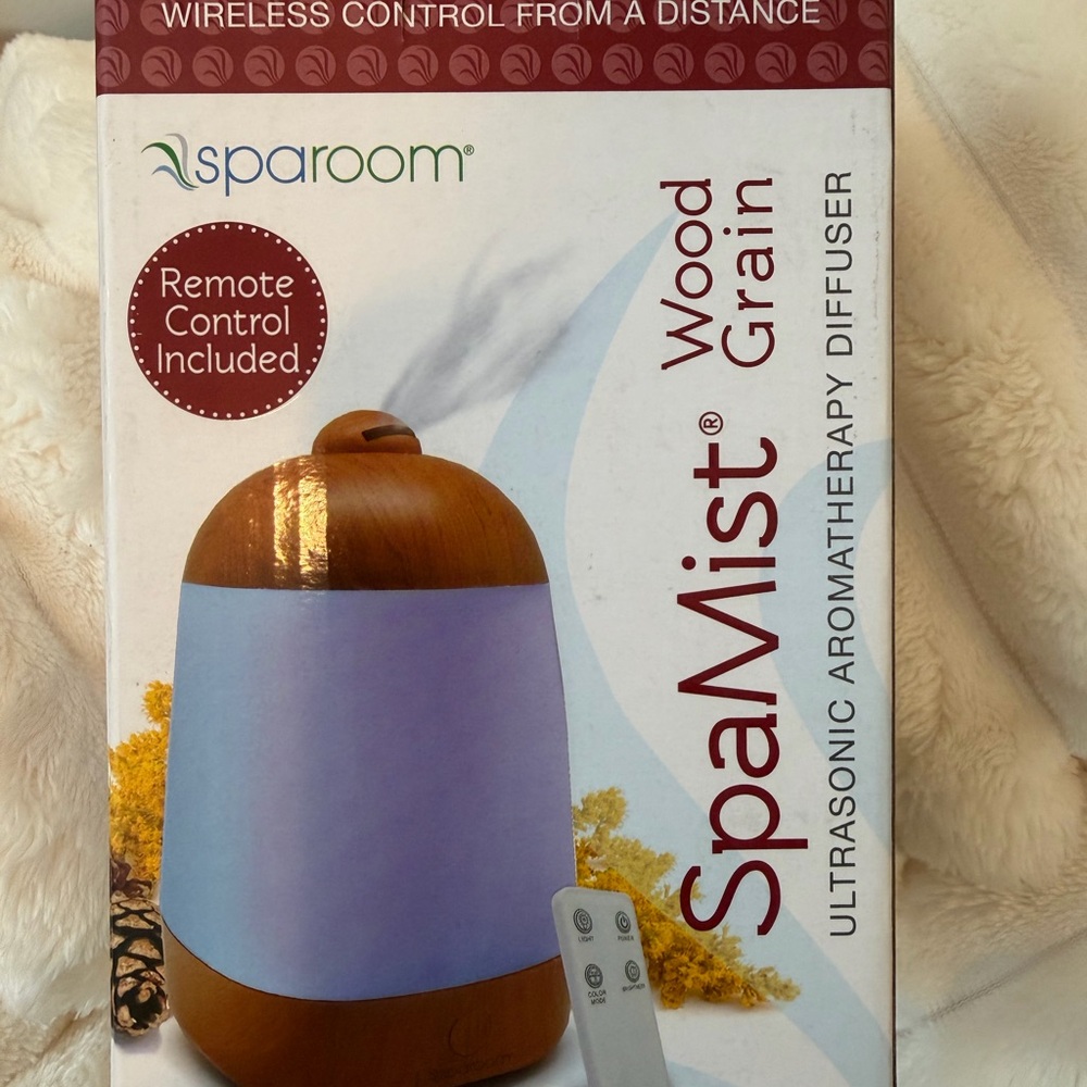 SpaRoom SpaMist Wood Grain Ultrasonic Diffuser - Blue and Brown